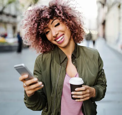Woman On Phone In Street